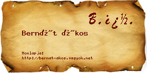 Bernát Ákos névjegykártya
