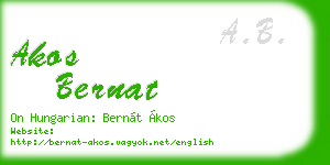 akos bernat business card